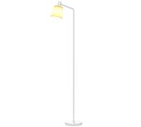 HOMCOM Lampe sur pied LED dimmable avec 3 températures de couleur 3000K-6500K, abat-jour pivotant, ampoule E27, blanc