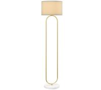 HOMCOM Lampe sur pied moderne avec double tube métallique grande base Or
