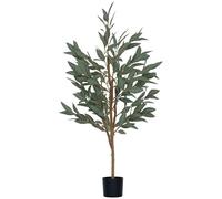HOMCOM Laurier artificiel décoratif avec pot et feuilles Vert 150 cm