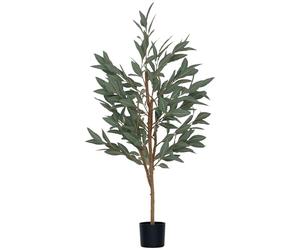 HOMCOM Laurier artificiel décoratif avec pot et feuilles Vert 150 cm