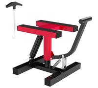 HOMCOM Leveur moto en acier max 150 kg, béquille élévatrice avec hauteur réglable 29,5 - 41 cm et plate-forme en caoutchouc antidérapant, 33 x 29 x 40,5 cm, rouge