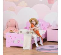 HOMCOM Lit d’enfant princesse de 3 à 6 ans sans matelas accessoires fournis 143 x 73 x 60 cm rose