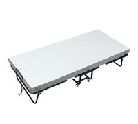 HOMCOM Lit d'appoint, Lit pliant, Lit de voyage avec roulettes, Matelas, Acier, Blanc+Noir