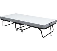 HOMCOM-Lit pliant-Polyester, mousse-200L x 90B x 42,5H cm-Blanc+Noir