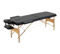 HOMCOM Lit/Table de Massage cosmetique Pliable en Bois 2 Zones (Black)