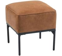 HOMCOM Living Room Footstool, PU Upholstered Footstool with Steel Legs, Thick Cushioned, Modern Style, Ottoman for Bedroom, Sofa, Brown (Pouf pour la Chambre à Coucher, Le canapé, Marron)
