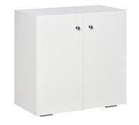 HOMCOM Living Sideboard with 2 Doors Sideboard with 2 Shelves for Books Clothes Toys Modern Style 70x39x70 cm White