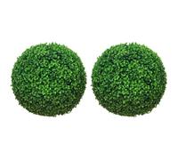 HomCom Lot de 2 boules de buis artificielles 40 cm – Protection UV – Vert