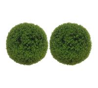 HomCom – Lot de 2 boules de buis artificielles 40 cm – Protection UV – Vert foncé