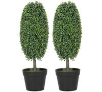 HOMCOM Lot de 2 buis artificiels en Forme d'olive 60cm