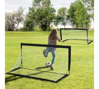 HOMCOM Lot de 2 but de foot extérieur, cage de foot portable avec sac de rangement en tissu Oxford 183 x 90 x 90 cm noir blanc