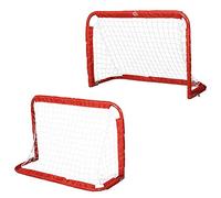 HOMCOM Lot de 2 buts Pliables de Football pour Jardin et extérieur pour Enfants et Adultes en Fer Q195 Polyester 90 x 36 x 60 cm Rouge