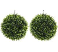 HOMCOM Lot de 2 Cèdres artificiels, 45 cm Plante d'intérieur, plante artificielle, plante décorative, plantes décoratives pour la maison, le bureau, l'entrée, le jardin, vert