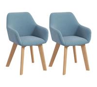 HOMCOM Lot de 2 Chaises de Salle à Manger Assise Rembourrée Velours Bleu | Chaise de Cuisine, Pieds en Bois, pour Cuisine Salon Chambre Bureau