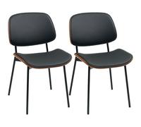 HOMCOM Lot de 2 chaises de Salle à Manger, chaises de Cuisine, Style rétro Classique, Cadre en Bois courbé, pour Salon, Chambre, Cuisine, Noir