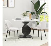 HOMCOM Lot de 2 chaises salle à manger chaise de cuisine scandinave chaise en velours rembourrée avec pieds effilés en métal