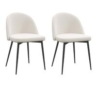 HOMCOM Lot de 2 chaises Salle à Manger Chaise de Cuisine scandinave Chaise en Velours rembourrée avec Pieds effilés en métal, pour Salon, Salle à Manger, crème