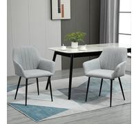 HOMCOM Lot de 2 chaises salle à manger chaise scandinave velours 100% polyester gris Dim. 59,5L x 56,5P x 82H cm | Aosom France