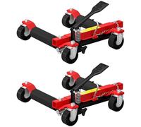 HOMCOM Lot de 2 Chariots de manutention de Voiture capacité 680 kg, Chariot de déplacement, Largeur de Pneu 22,8 cm, Roues rotatives à 360 °, pour réparation et déplacement de véhicules, Noir