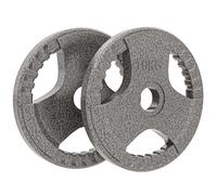 HOMCOM Lot de 2 Disques Poids Musculation en Fonte pour Barre d'Haltère de 5 cm, Poids de 2 x 10 kg