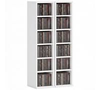 HOMCOM Lot de 2 Étagères Colonnes 21 x 22,5 x 88,5 cm Blanc