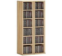 HOMCOM Lot de 2 Étagères Colonnes 21 x 22,5 x 88,5 cm Chêne