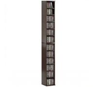 HOMCOM Lot de 2 Étagères Colonnes 21 x 22,5 x 88,5 cm Marron | Armoire de Rangemen CD-DVD 6 + 6 Compartiments, Capacité Max. 204 CD