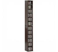 HOMCOM Lot de 2 étagères colonnes armoire de rangement CD-DVD 12 compartiments 21 x 22,5 x 88,5 cm capacité 204 CD marron Café