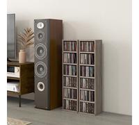 HOMCOM Lot de 2 étagères colonnes armoire de rangement CD-DVD 6 + 6 compartiments 21 x 22,5 x 88,5 cm capacité max. 204 CD gris foncé Organisez facilement vos collections de CD, DVD grâce à ce superbe