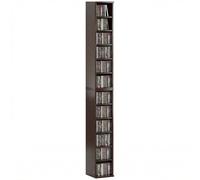 HOMCOM Lot de 2 étagères colonnes Armoire de Rangement CD-DVD 6 + 6 Compartiments 21 x 22,5 x 88,5 cm capacité Max. 204 CD Marron