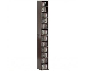 HOMCOM Lot de 2 étagères colonnes Armoire de Rangement CD-DVD 6 + 6 Compartiments 21 x 22,5 x 88,5 cm capacité Max. 204 CD Marron