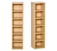 HomCom Rangement pour CD et DVD en bois 21 x 19 x 88 cm Beige