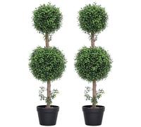 HOMCOM Lot de 2 Grands buis artificiels en Pot - 91,6 cm - avec Protection UV - pour Salon, Jardin, Balcon