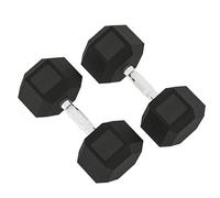 HOMCOM Lot de 2 haltères, avec poignée moletée, en fonte, 2 x 20 kg, pour hommes et femmes, pour la maison, la salle de sport, la musculation
