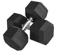 HOMCOM Lot de 2 Haltères Courtes Poids 40 kg, Haltère Hexagonale Entraînement Musculaire & Haltérophilie, Noir