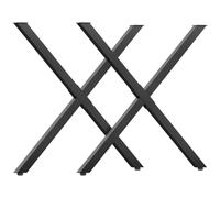 HOMCOM Lot de 2 Pieds de Table en Acier en Forme de Croix 70L x 8l x 72H cm | Design Industriel