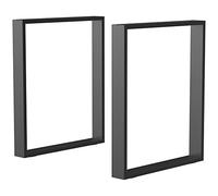 HOMCOM Lot de 2 Pieds de Table Rectangulaires Hauteur 72 cm en Acier Noir