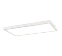 HOMCOM Lot de 2 Plafonniers LED Fins et Minimalistes avec Couleur Réglable, en Acier et Plastique, 60x30x3.7 cm, Blanc