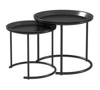 HOMCOM - Lot de 2 tables basses - Acier - 43x43x38cm - Noir