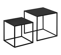 HOMCOM Lot de 2 tables basses tables gigognes carrées style industriel 40L x 40l x 40H cm (grand) 35L x 35l x 35H cm (petit) | Aosom France