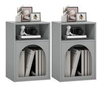 HOMCOM Lot de 2 tables de chevet 40x30x60cm Gris