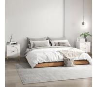 HOMCOM Lot de 2 tables de chevet avec 2 tiroirs et pieds en acier pour chambre à coucher, salon - 40 x 35 x 50 cm, blanc
