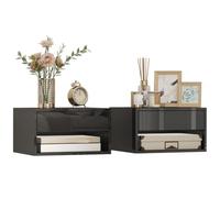 HOMCOM Lot de 2 Tables de Chevet Murales 37 x 32 x 21 cm Noir
