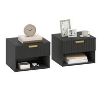 HOMCOM Lot de 2 Tables de Chevet Suspendues 40 x 34 x 29 cm Noir