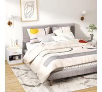 HOMCOM Lot de 2 tables de chevet, table de nuit avec 2 tiroirs et étagères ouvertes, style moderne, 39 x 28 x 41 cm, blanc
