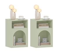HomCom Tables de chevet Design troglodyte – Lot de 2, 2 niches, 40 x 30 x 60 cm, vert d'eau