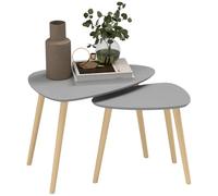 HOMCOM Lot de 2 Tables gigognes Modernes, Gris