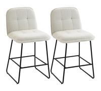HOMCOM Lot de 2 tabourets de bar 51 x 57 x 96 cm Crème