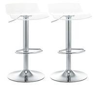 HomCom Lot de 2 tabourets de bar assise acrylique pivotant 360° hauteur réglable avec repose-pieds