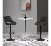 HOMCOM Lot de 2 tabourets de bar avec repose-pieds hauteur réglable et pivotant revêtement synthétique 44 x 49 x 90-110 cm noir